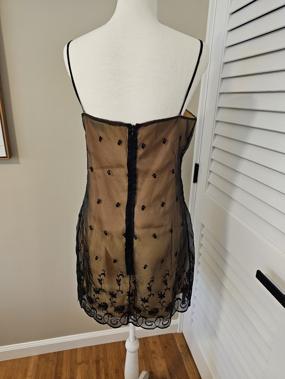 Vintage Y2K Bebe Mesh Overlay Slip Mini Dress | Size 6 - Picture 7 of 8